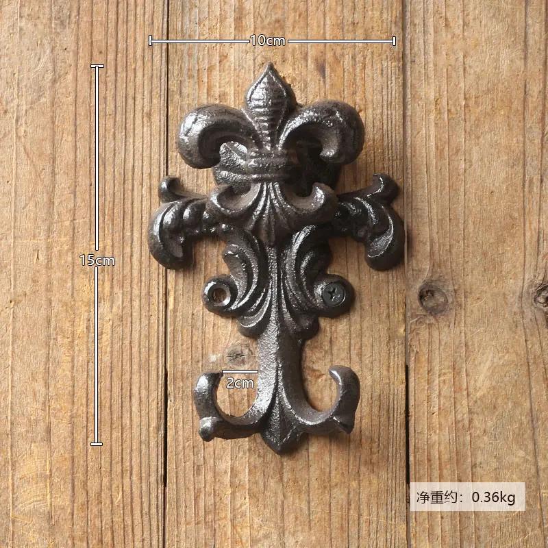 Retro Iron Art Cast Iron Hook Courtyard Garden Outdoor Wall Decoration Clothing Store Clothing Hat European Style Clothes-hook