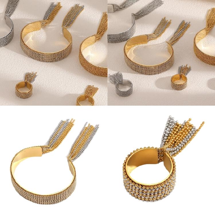 Sophisticated Ring Jewelry 18K Gold Plated Tassels Chain Ring Bracelet Stainless Steel Sophisticated Jewelry