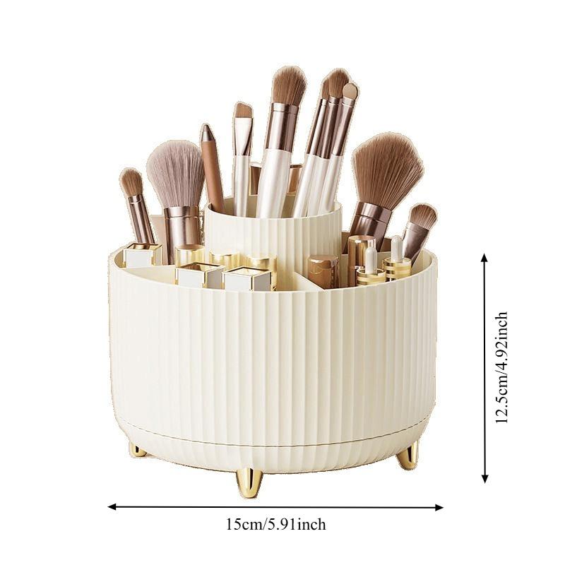 Rotating Storage Organizer Plastic Makeup Brush Holder Desk Desktop Multifunctional Pen Pencil Case Cosmetic Organizer