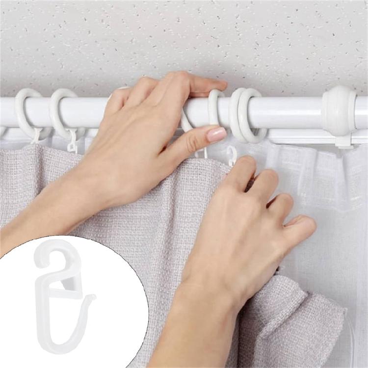 50Pieces S Shape Curtain Track Sliders Hooks for Smooth Drapery Movement Curtain Rails Gliders Hooks Clip Accessories