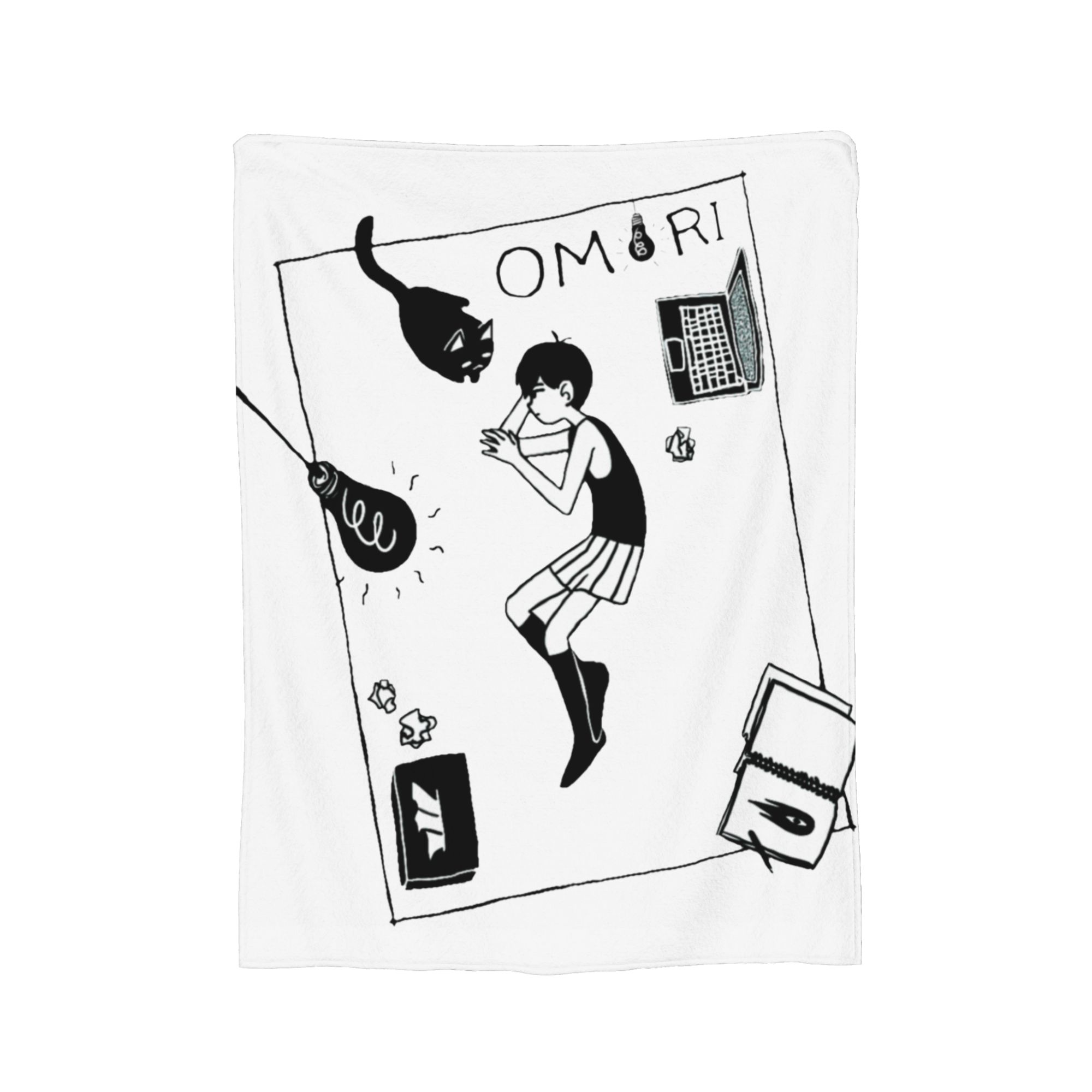 

Omori Anime Blankets Flannel Spring/Autumn Horror Game Multifunction Lightweight Throw Blankets for Bedding Couch Rug Piece 30x40in