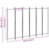 6 Panel Room Divider Beige 300 X 200 Cm Fabric