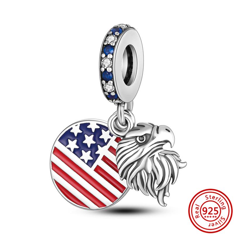 

S925 Серебро Сияющие Звезды Орел Корабль Лодка Якорь Русалка Пара Милый Кулон Бусины Подходит Оригинальные Подвески Браслет Ювелирные Изделия