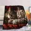 American Shorthair and Roses,pattern Flannel Blanket, High quality Comfortable for All Seasons, Home Decor, Warmth and Comfort, Perfect for Gifts.