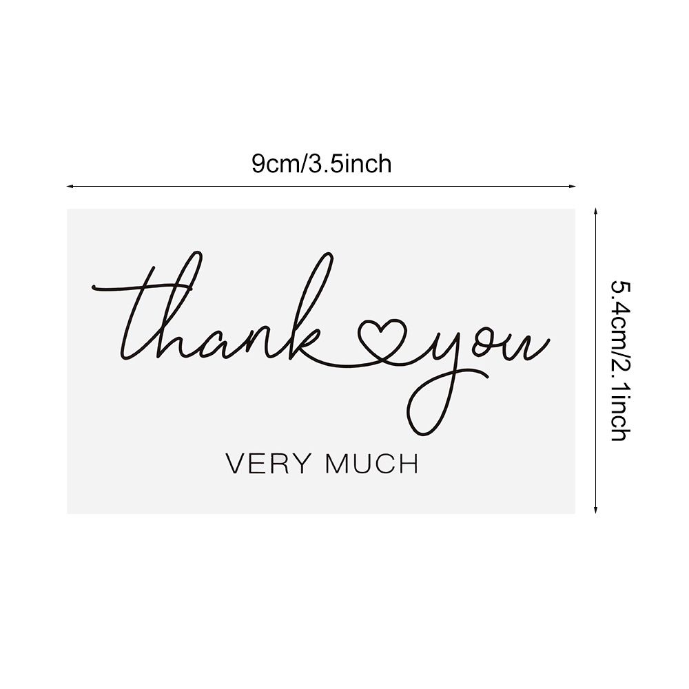 50PCS Online Retail Black White Packaging Decoration DIY Postcards Greeting Labels Appreciation Cardstock Thank You Cards