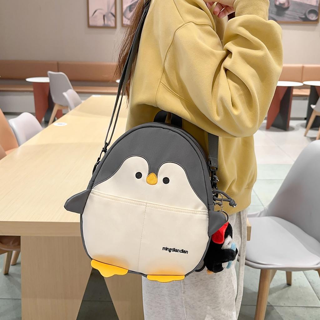 Schoolbag Trend Cartoon Large Capacity Backpack Cute Girl Cute Little Seal Oblique Span Bag Female Student Soft Cute Animal Backpack