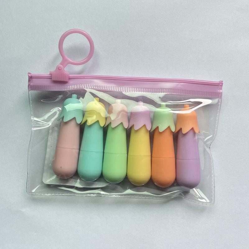 6-Color Mini Pill Highlighter & Marker Set