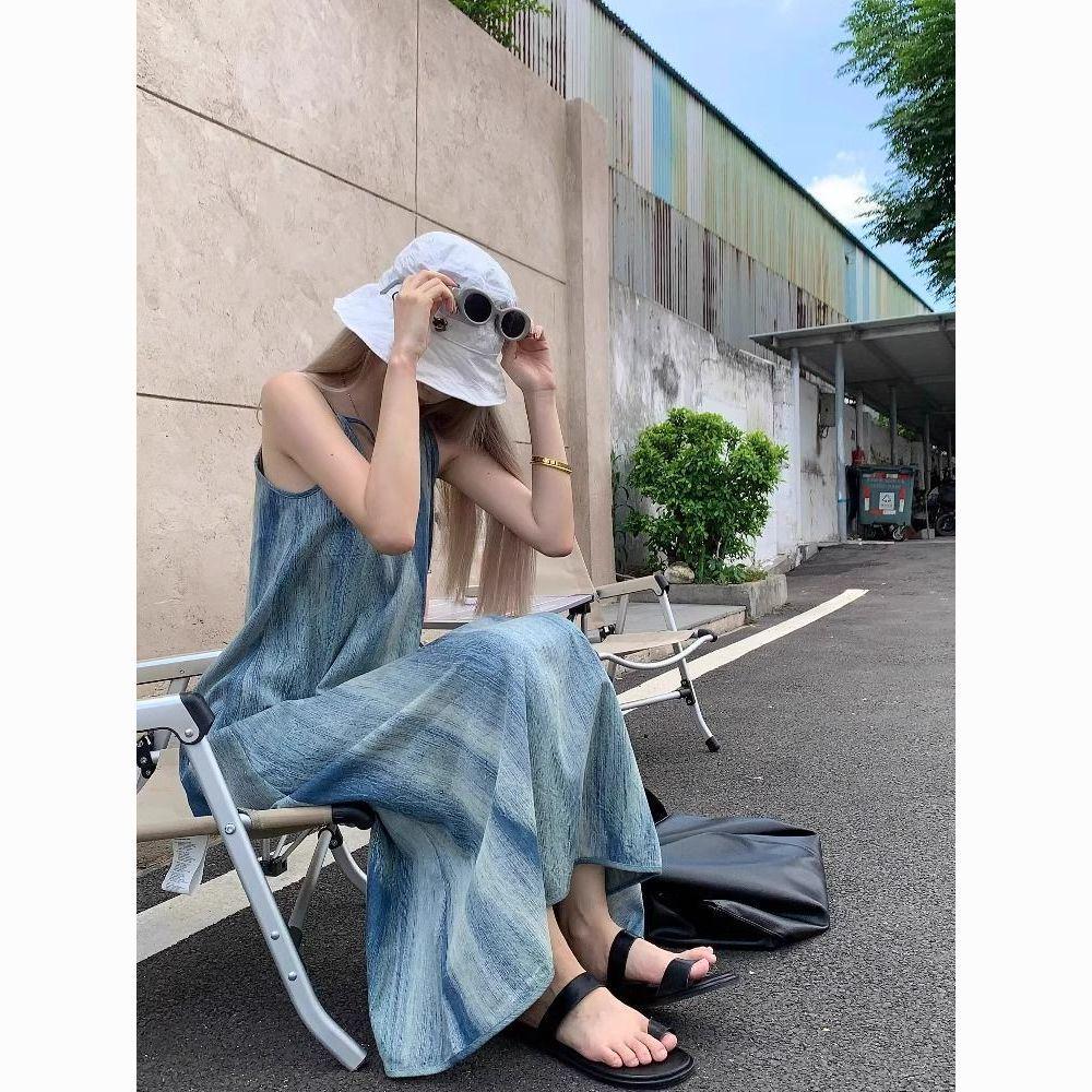 French Tie-Dye Casual Summer Camisole Dress