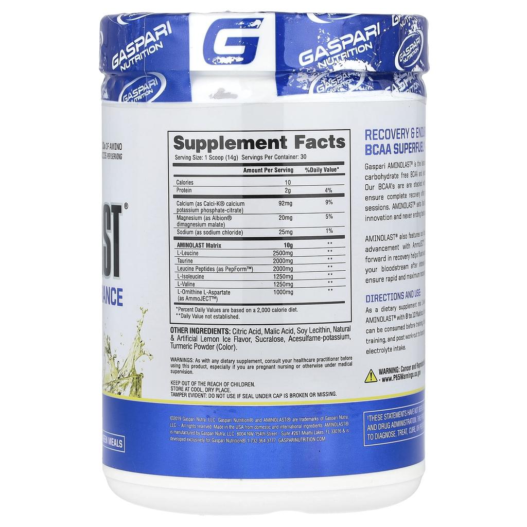 Aminolast, Recovery & Lang Anhaltender Bcaa Superfuel, Zitrone Eis, 14.8 Unzen (420 G)