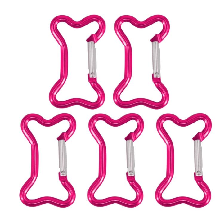 5Pcs Bone Shape Carabiner Clip Aluminum Alloy Hanging Carabiner Hook Spring Snap Hook Clip Outdoor Hiking Accessories