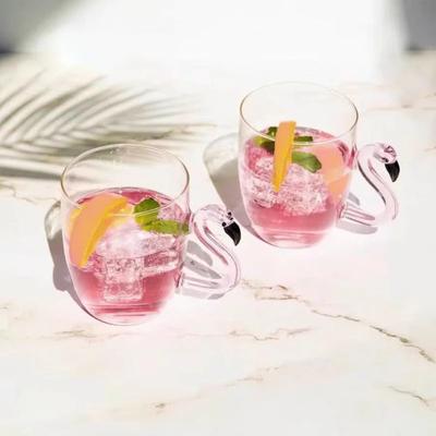 Flamingo Glass Cup Wine Glasses,Whiskey Glass,Breakfast Milk and Coffee Glass,creative Cute Drinking Glasses Wine Utensils Gift