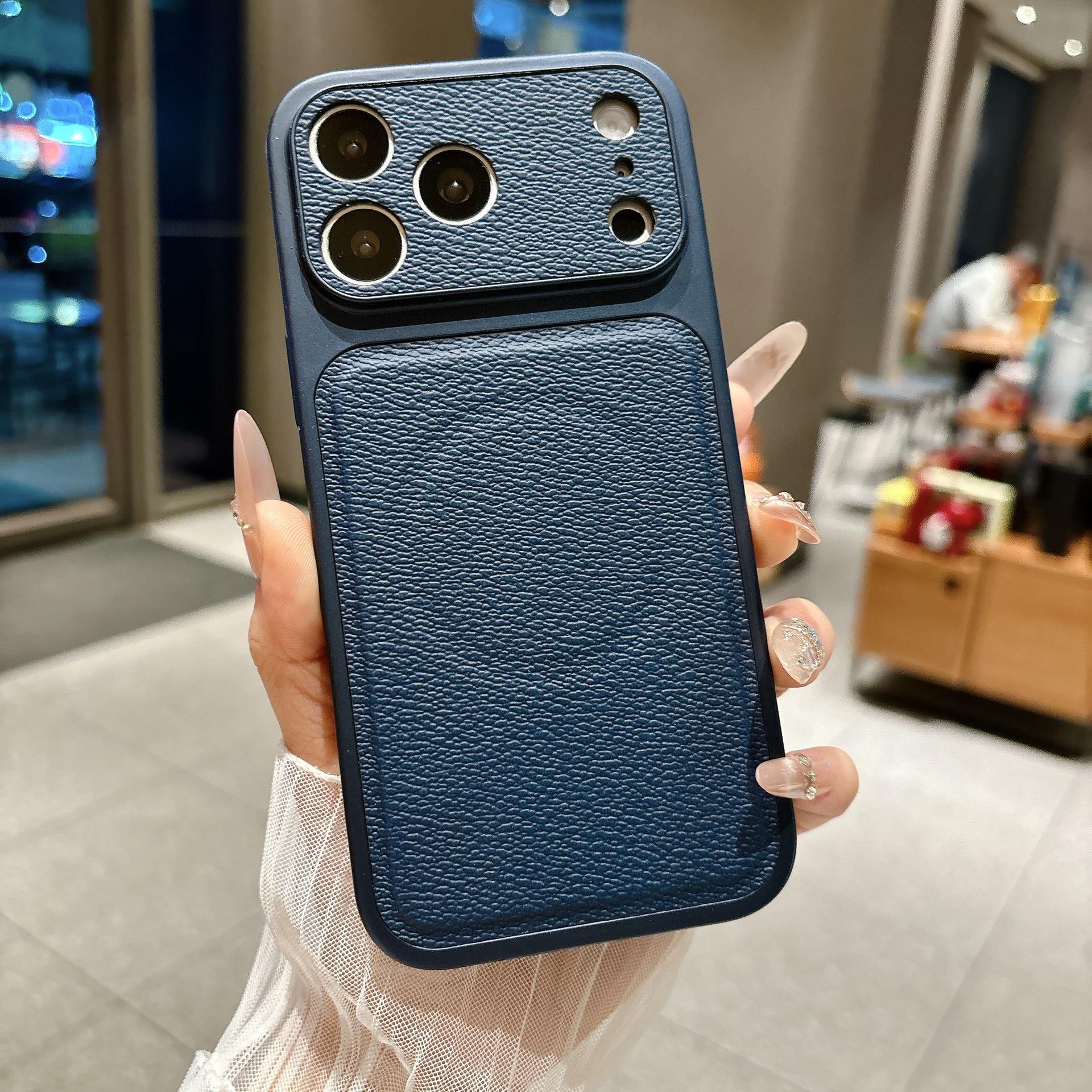 

Lychee Pattern Skin Sticker & Magnetic Case for iPhone 17 Pro Max - Apple 16 Solid Leather iPhone 13 Pro