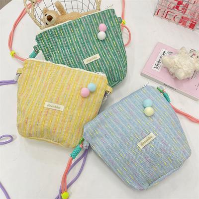 New Portable Out Large Capacity Crossbody Mobile Phone Bag Cute Small Ball Adjustable Storage Bag Lightweight