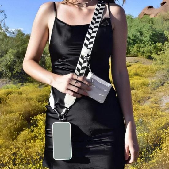 Popruh na mobilní telefon s pouzdrem na zip Mini držák na karty Crossbody Nastavitelná délka Clip And Go Popruh na zavěšení mobilního telefonu
