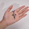 Xiaomi Vnox Arrow Shaped Cross Necklaces for Men Women, Cross with Circle Pendant, Stylish Christian Prayer Collar Jewelry