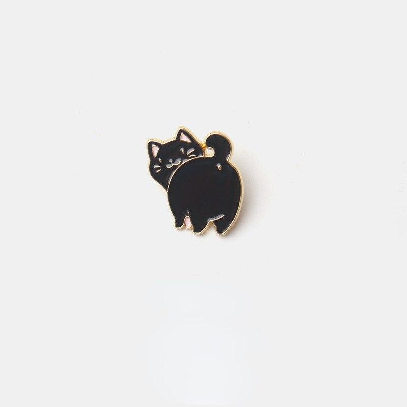 Kawaii Cartoon Katze Metall Broschen Liebhaber Paar Schwarze Katze Weiße Katze Mini Abzeichen Kinder Erwachsene Kleidung Dekoration Pins