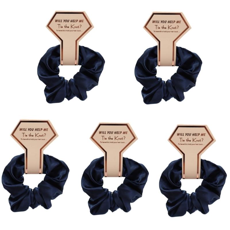 Bridesmaid HairPiece Hair Scrunchies Ponytail Holder Wedding Party Accessories Bridesmaid Scrunchies Proms Gifts 5PCS