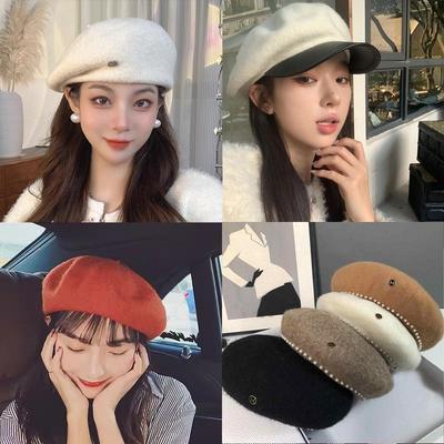 Damen Herbst/Winter Woll-Baskenmütze - Koreanischer Stil Retro Kürbis Malermütze