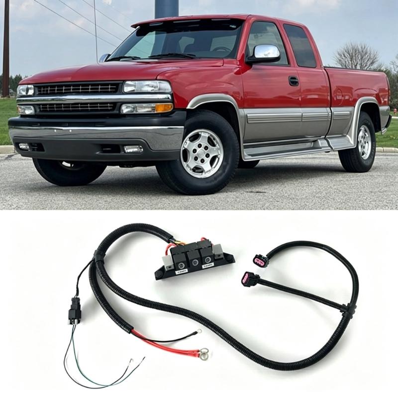 Fan Wiring Assembly 67400923 Cooling Fan Wire Set for Direct Install Service, Heat-Resistant Insulated Wiring Assembly, 1 Pc for Engine Bay Use