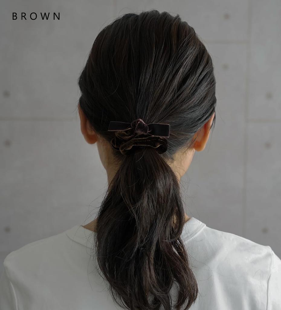 JewelVOX Scrunchie Hair Velvet Ribbon Hair Simple and Cute for Adults Tie, Women's Accessory, (Black)