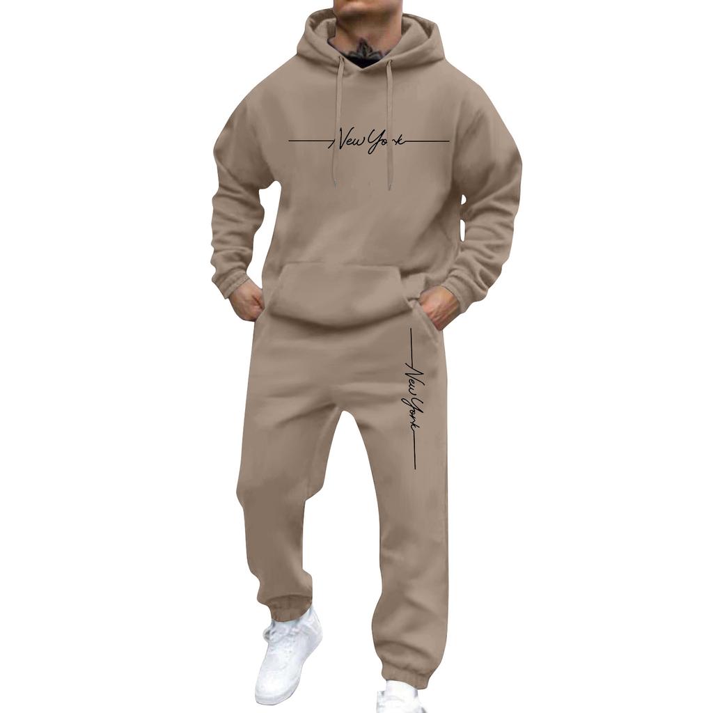 Men's Sweatshirt Suit Men's Solid Color Casual Sports Suit Sweatshirt Suit