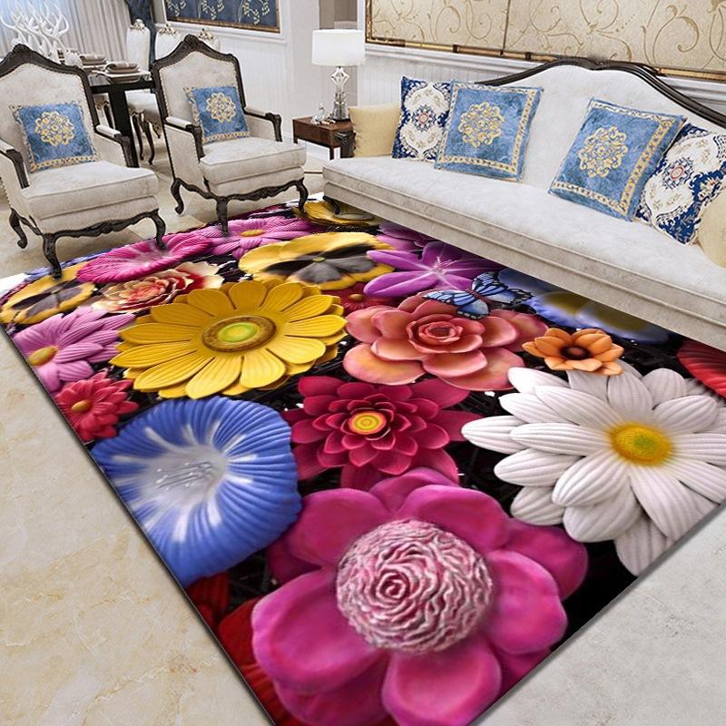 3D Carpet Living Room Bedroom Printed Carpet Wedding Floor Mat Modern and Simple Carpet