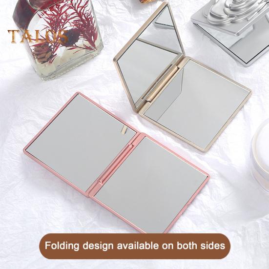 Portable Foldable Makeup Mirror Vintage Rose Double-sided Vanity Mirror High Clarity Men Women Pocket Travel Handheld Square Cosmetic Mirror