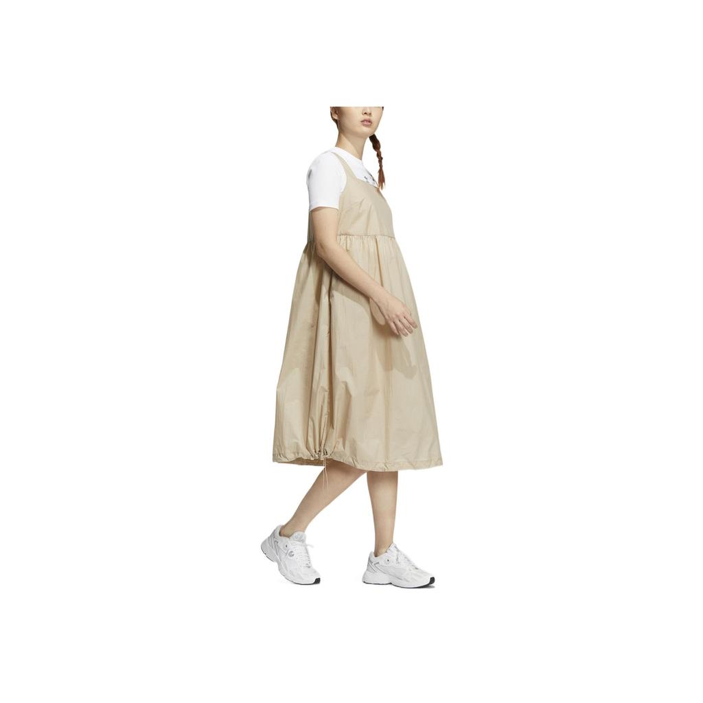 Adidas Originals Trefoil Solid Square Neck Sleeveless Dress Women Dress Brown HP0083