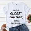 Oldest Brother Outfit I Make The Rules Matching Funny Sibling T-shirt for Men Fashion Trend T-shirt O-neck Tshirt Casual Tshirt