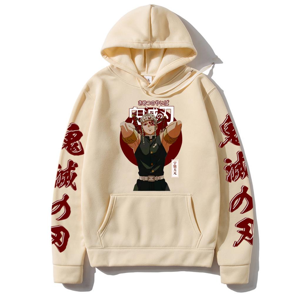 Demon Slayer Japan Anime Uzui Tengen Hoodies Loose Casual Streetwear Kimetsu No Yaiba Aesthetic Graphics Winter Warm Sweatshrits