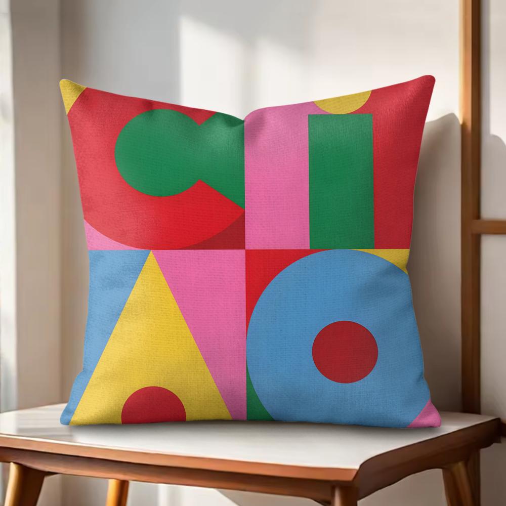 

Geometric patterns Cushion Cover Natural Linen Organic Fabric DoubleSided Printing Couch Pillow Covers Home Decor Gift 30x30cm