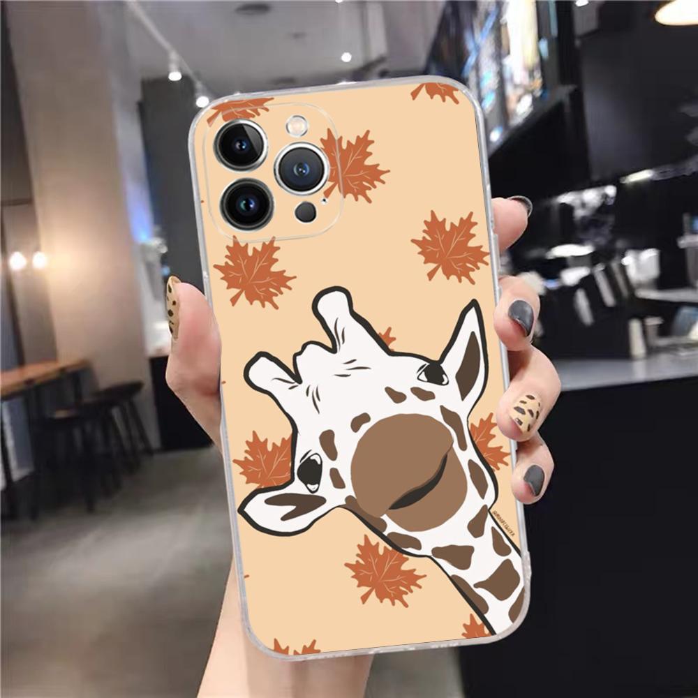 giraffe illustration Phone Case For iPhone 15 14 11 12 13 Mini Pro XS Max Cover 6 7 8 Plus X XR SE 2020 Funda Shell