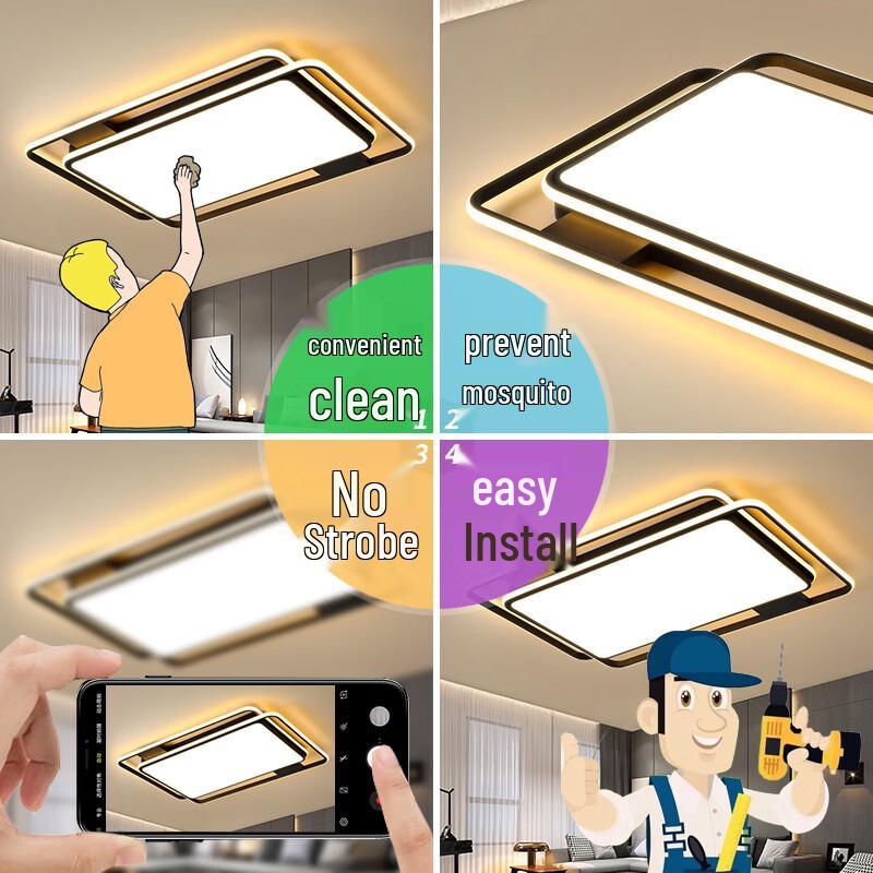 LED Stepless Dimming Ceiling Light with Remote Control