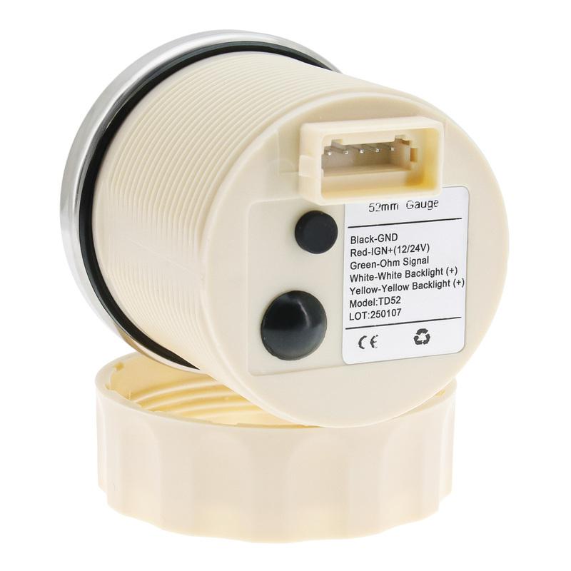 ZMFJH Retro Pointer 52MM Gauge 0-190ohm Fuel Level Oil Pressure Water Temperature Voltage Red Yellow Light for Car Boat Yacht