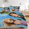 3pcs Tangled Rapunzel & Flynn Rider Bedding Set, Including 1 Quilt Cover and 2 Pillow Shams, Without Filling, Soft and Comfortable Home Bedroom F