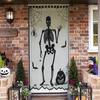 Halloween Decoration Spider Witch Bat Skull Door Curtain Ghost Festival Black Lace Curtain Home Party Decoration
