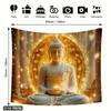 VIKAMA Gilded Buddha Light Buddha Tapestry Zen Lotus Seat Background Cloth Living Room Background Wall Room Decoration