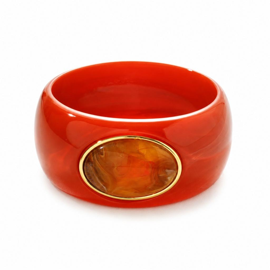 Hot Sale Smudge Coffee Resin Bracelet Ladies Arc Bracelet Girlfriend Ring Fashion Premium Jewelry