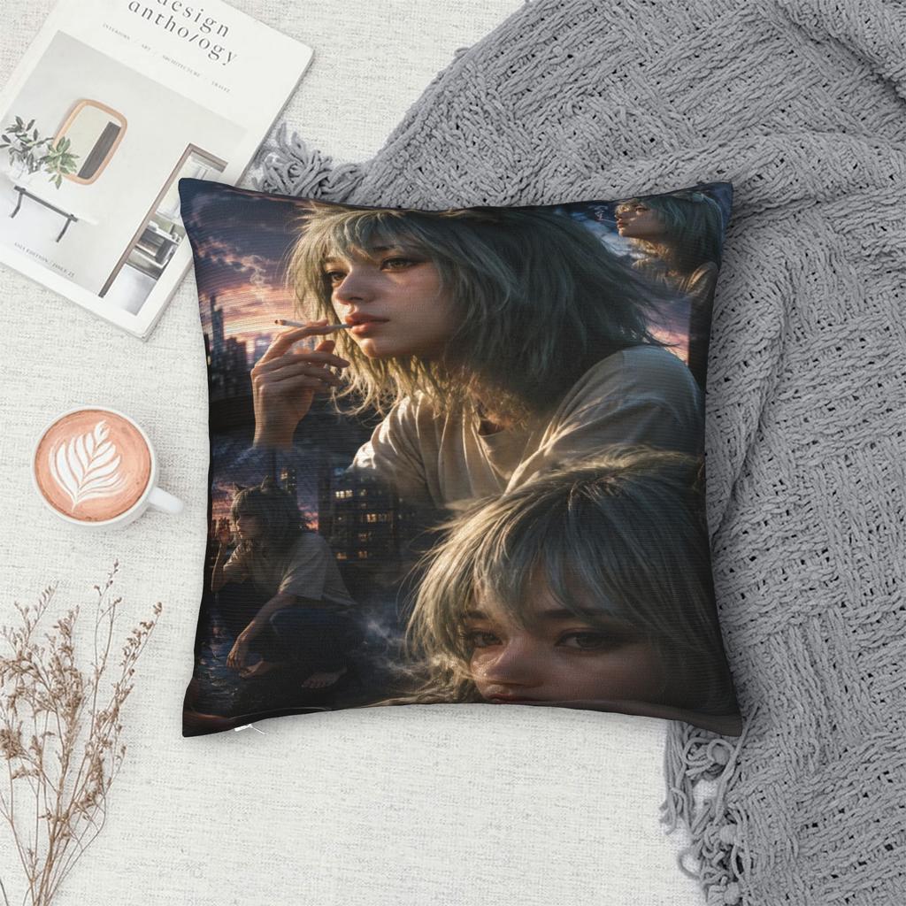 C-Chainsmoker Cats Pillow Case Vintage Pillow Cover Print Pillowcases For Living Room Bed Chair
