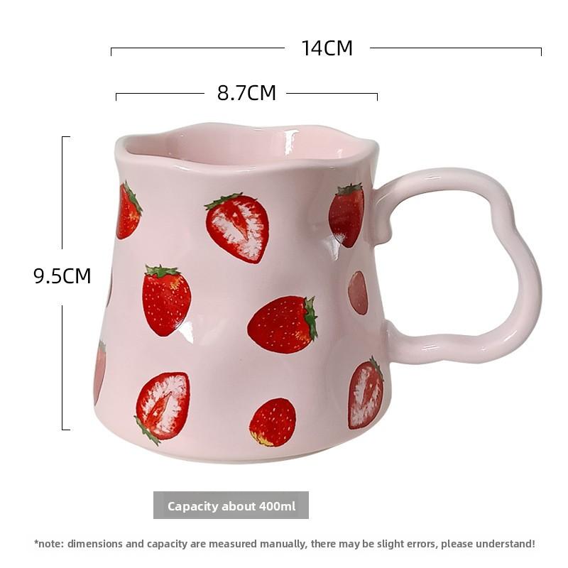 Creative Heart Ceramic Coffee Cup Cute Cartoon Large Capacity Tea Cup Home Couples Mug Office Drinking Mug Home Decoration
