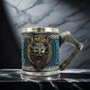 1pc 450ml/15.22oz Viking Beer Cup, European Battle Axe 3D Viking Mark Figures Mark Coffee Cup Gift
