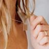 European and American Light Luxury Stainless Steel Square Pendant Necklace, 18*12MM, Fashionable and Versatile.