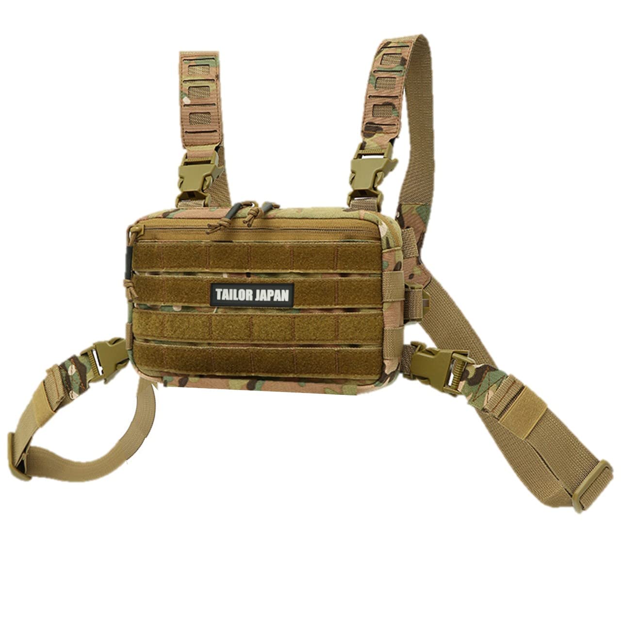 

Micro Chest Rig Chest Rig Tactical Vest Survival Game Vest Lightweight Velcro Molle Hybrid System 1000D Nylon [TAILOR JAPAN] (Multicam)