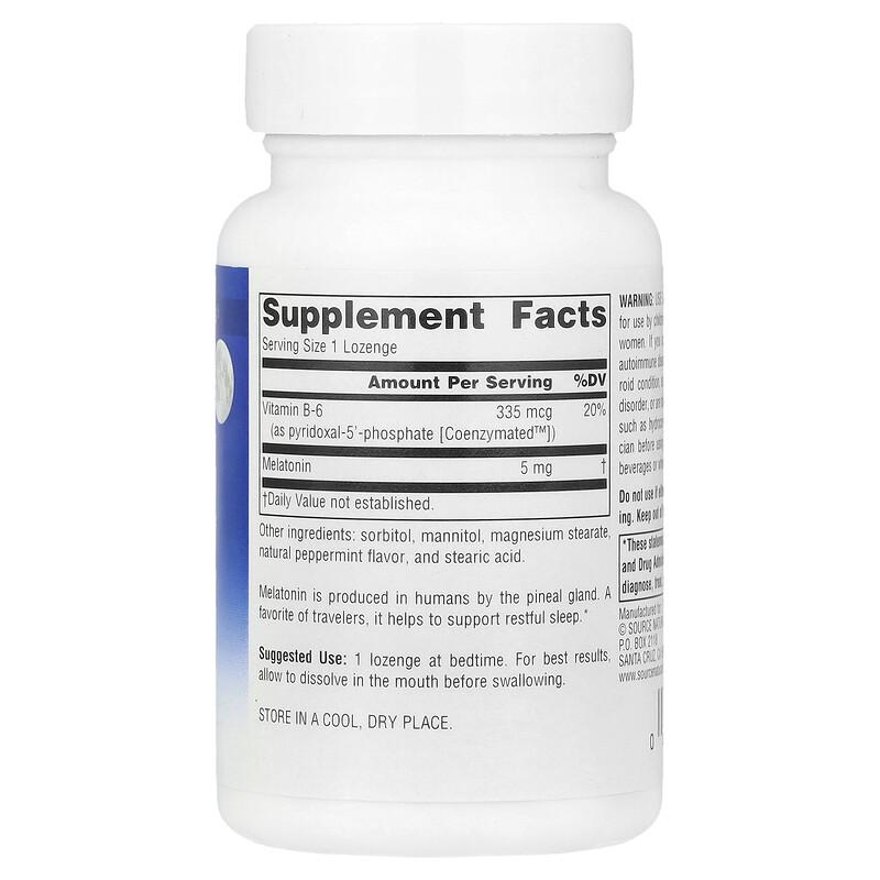 Melatonin, Peppermint, 5 mg, 200 Lozenges