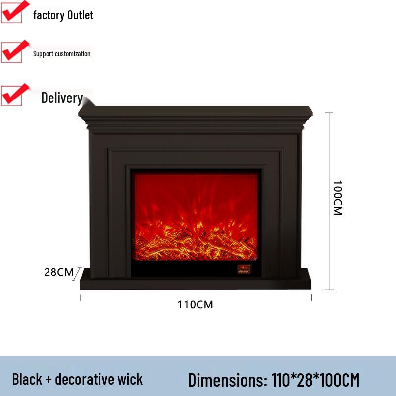 European-Style Customizable Decorative Fireplace Cabinet with Electronic Flame Insert