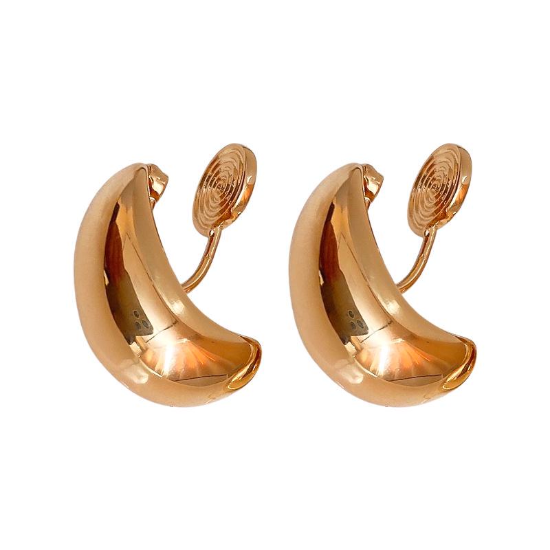 High-End European & American Metal Water Drop Ear Clips - No Piercing, Cool Autumn/Winter Style