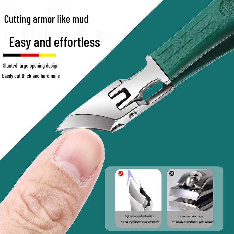 Precision Anti-Splash Ingrown Nail Clippers with Slanted Tip and Groove Repair.
