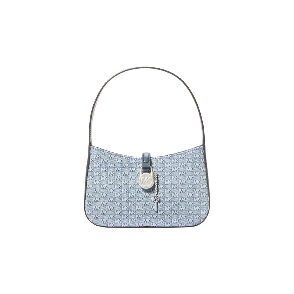 Michael Kors Jacquard Denim Silver Lock Shoulder Bag Small Women shoulder bag Light-Denim-Blue 35T4S1YC1C-419