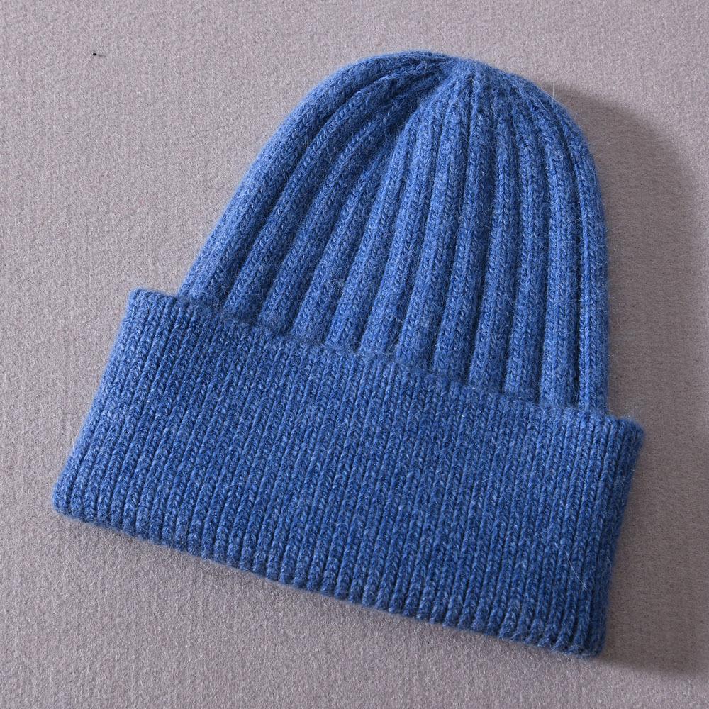 Children's knitted hat rabbit velvet classic striped soft cute autumn and winter outdoor wool hat warm and windproof