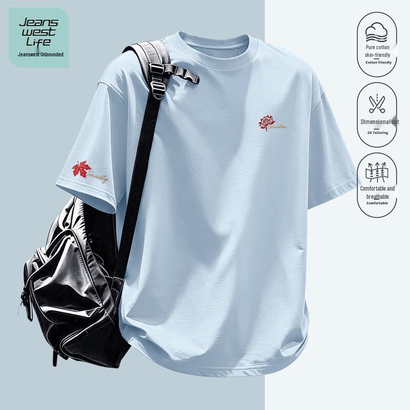 JEANSWEST LIFE Men s Cotton Short-Sleeve T-Shirt L